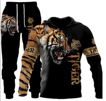 スウェット セットアップ 百獣の王と猛虎デザイン スウェットアップ