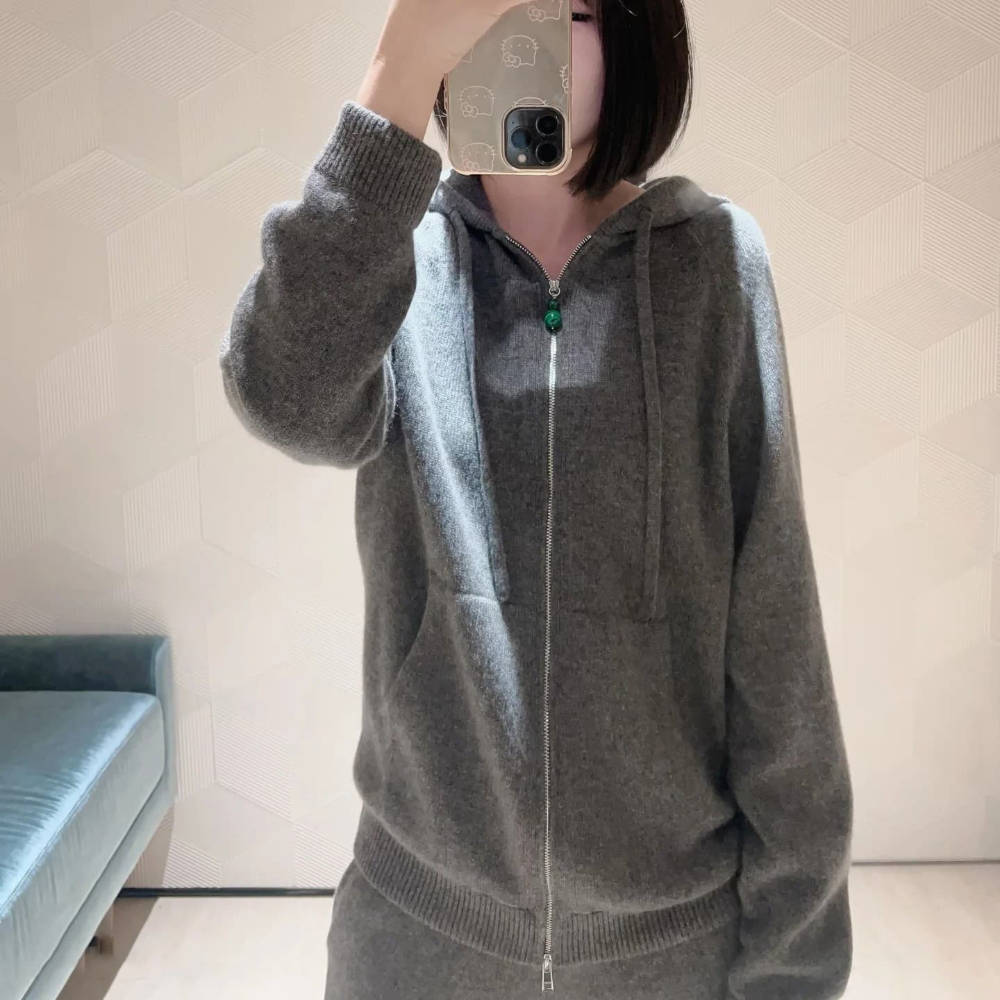 スウェット セットアップ 柔らか上質カシミヤ混セットアップ