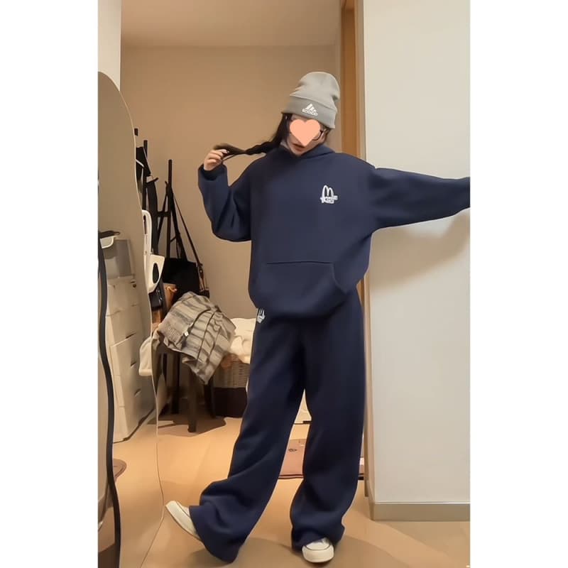 ゆったりオーバーサイズ スウェット セットアップ
